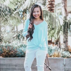 Red Dress Boutique Wind Down Sky Blue Sweater